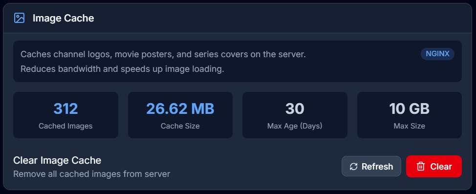 Image Cache Settings
